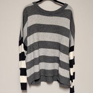 COURT & ROWE Gray and Black Striped Sweater